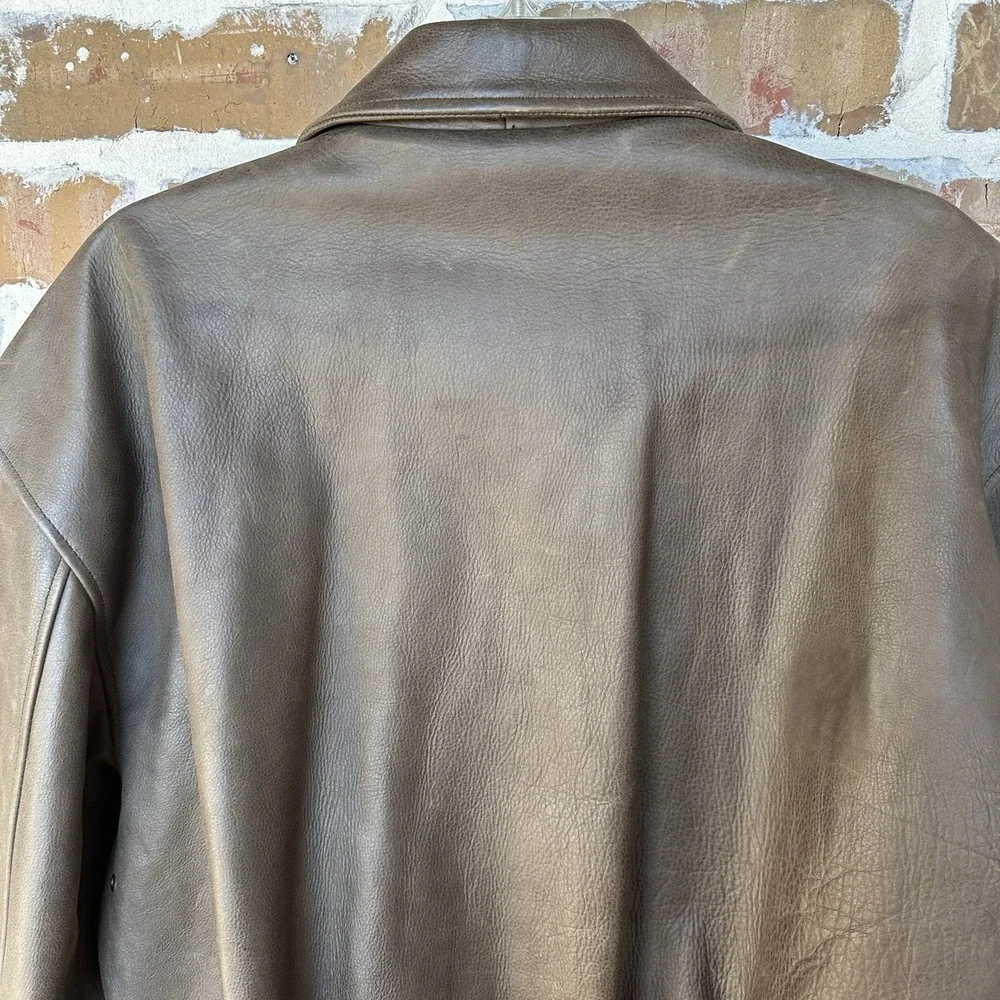 VTG US Wings Type A2 2000 Signature Series Leather Bomber Jacket XXL 52 Inch Men
